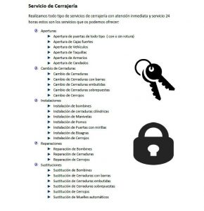 nuestro equipo de cerrajeros sueca ofrecen estos servicios
